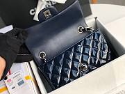 Chanel Quilted Patent Leather Small Flap Bag Blue/Metal 20cm - 2