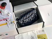 Chanel Quilted Patent Leather Small Flap Bag Blue/Metal 20cm - 5