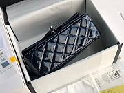 Chanel Quilted Patent Leather Small Flap Bag Blue/Metal 20cm - 6