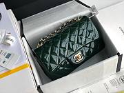 Chanel Quilted Patent Leather Small Flap Bag Green/ Gold 20cm - 1