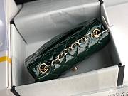Chanel Quilted Patent Leather Small Flap Bag Green/ Gold 20cm - 6