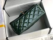 Chanel Quilted Patent Leather Small Flap Bag Green/ Gold 20cm - 4