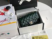Chanel Quilted Patent Leather Small Flap Bag Green/ Gold 20cm - 5