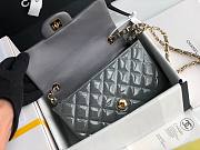 Chanel Quilted Patent Leather Small Flap Bag Gray/ Gold 20cm - 2