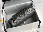 Chanel Quilted Patent Leather Small Flap Bag Gray/ Gold 20cm - 3