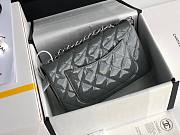 Chanel Quilted Patent Leather Small Flap Bag Gray/ Metal 20cm - 3