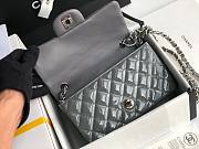 Chanel Quilted Patent Leather Small Flap Bag Gray/ Metal 20cm - 5