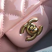 Chanel Quilted Patent Leather Small Flap Bag Pink/ Gold 20cm - 2