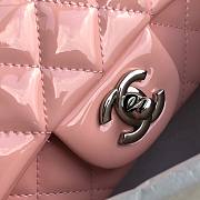 Chanel Quilted Patent Leather Small Flap Bag Pink/ Metal 20cm - 3