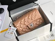 Chanel Quilted Patent Leather Small Flap Bag Brown / Metal 20cm - 1