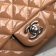 Chanel Quilted Patent Leather Small Flap Bag Brown / Metal 20cm - 5