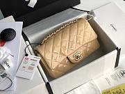 Chanel Quilted Patent Leather Small Flap Bag Brown / Gold 20cm - 1