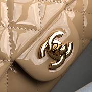 Chanel Quilted Patent Leather Small Flap Bag Brown / Gold 20cm - 3