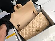 Chanel Quilted Patent Leather Small Flap Bag Brown / Gold 20cm - 4
