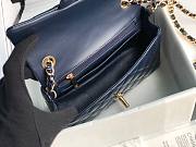 Chanel Quilted Patent Leather Small Flap Bag Blue/ Gold 20cm - 4