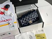 Chanel Quilted Patent Leather Small Flap Bag Black / Metal 20cm  - 2