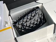 Chanel Quilted Patent Leather Small Flap Bag Black / Metal 20cm  - 3