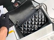 Chanel Quilted Patent Leather Small Flap Bag Black / Metal 20cm  - 6