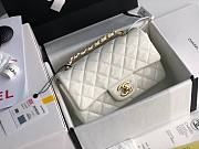 Chanel Quilted Patent Leather Small Flap Bag White / Gold  20cm - 1