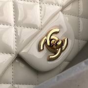 Chanel Quilted Patent Leather Small Flap Bag White / Gold  20cm - 3