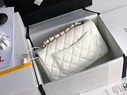Chanel Quilted Patent Leather Small Flap Bag White / Gold  20cm - 6