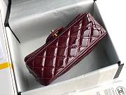 Chanel Quilted Patent Leather Small Flap Bag Deep Red / Gold 20cm - 2