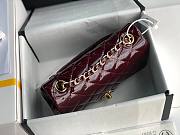 Chanel Quilted Patent Leather Small Flap Bag Deep Red / Gold 20cm - 3