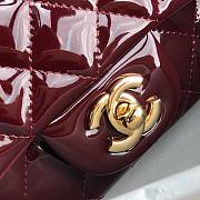 Chanel Quilted Patent Leather Small Flap Bag Deep Red / Gold 20cm - 6