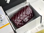 Chanel Quilted Patent Leather Small Flap Bag Deep Red / Metal 20cm - 1