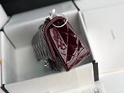 Chanel Quilted Patent Leather Small Flap Bag Deep Red / Metal 20cm - 2