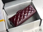Chanel Quilted Patent Leather Small Flap Bag Deep Red / Metal 20cm - 4