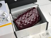 Chanel Quilted Patent Leather Small Flap Bag Deep Red / Metal 20cm - 3