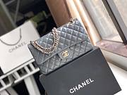 Chanel Quilted Patent Leather Double Flap Bag Gray / Gold 25 cm - 1