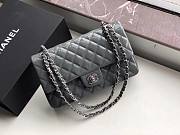 Chanel Quilted Patent Leather Double Flap Bag Gray / Metal 25 cm - 3