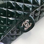 Chanel Quilted Patent Leather Double Flap Bag Green / Metal 25 cm - 4