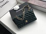 Chanel Quilted Patent Leather Double Flap Bag Green / Gold 25 cm - 4