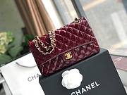 Chanel Quilted Patent Leather Double Flap Bag Red / Gold 25 cm - 1