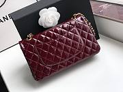 Chanel Quilted Patent Leather Double Flap Bag Red / Gold 25 cm - 5