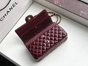 Chanel Quilted Patent Leather Double Flap Bag Red / Gold 25 cm - 6