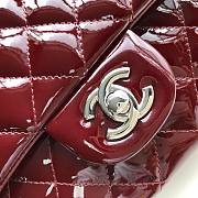 Chanel Quilted Patent Leather Double Flap Bag Medium Red / Metal 25 cm - 5