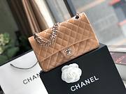 Chanel Quilted Patent Leather Double Flap Bag Beige / Metal 25 cm - 1