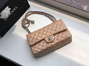 Chanel Quilted Patent Leather Double Flap Bag Beige / Metal 25 cm - 2