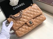 Chanel Quilted Patent Leather Double Flap Bag Beige / Metal 25 cm - 3