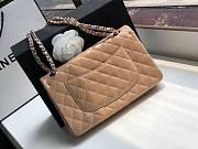 Chanel Quilted Patent Leather Double Flap Bag Beige / Metal 25 cm - 4