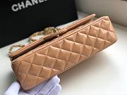 Chanel Quilted Patent Leather Double Flap Bag Beige / Gold 25 cm - 6