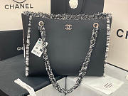 Chanel Leather Tweed Charm Shopping Bag Black 2021 - 1