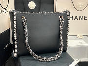 Chanel Leather Tweed Charm Shopping Bag Black 2021 - 5