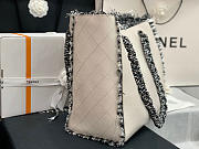 Chanel Leather Tweed Charm Shopping Bag White 2021 - 4