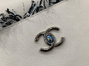 Chanel Leather Tweed Charm Shopping Bag White 2021 - 5
