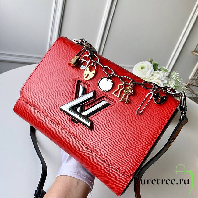 LV Love Lock Charms Twist MM in Epi Leather Red | M52894  - 1